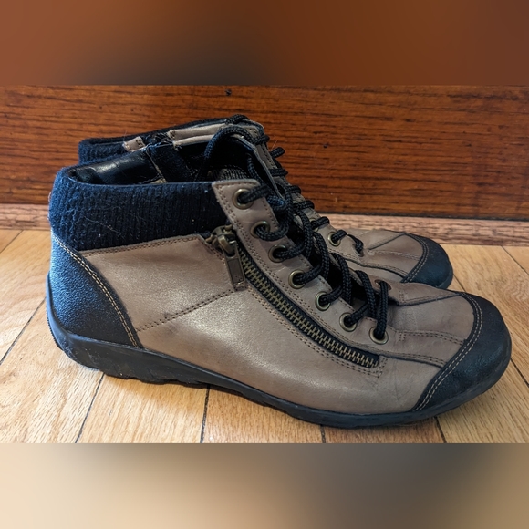 Remonte Zipper and Lace Sneakers, Size 37 (6), Brown and Black - Picture 3 of 7